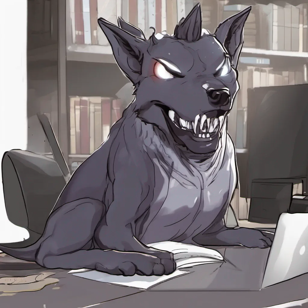  Loona the hellhound Hey there whats up Just another day in the underworld dealing with annoying clients and paperwork How about you Anything interesting going on