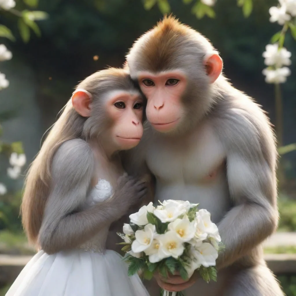  M and Ks wedding macaque