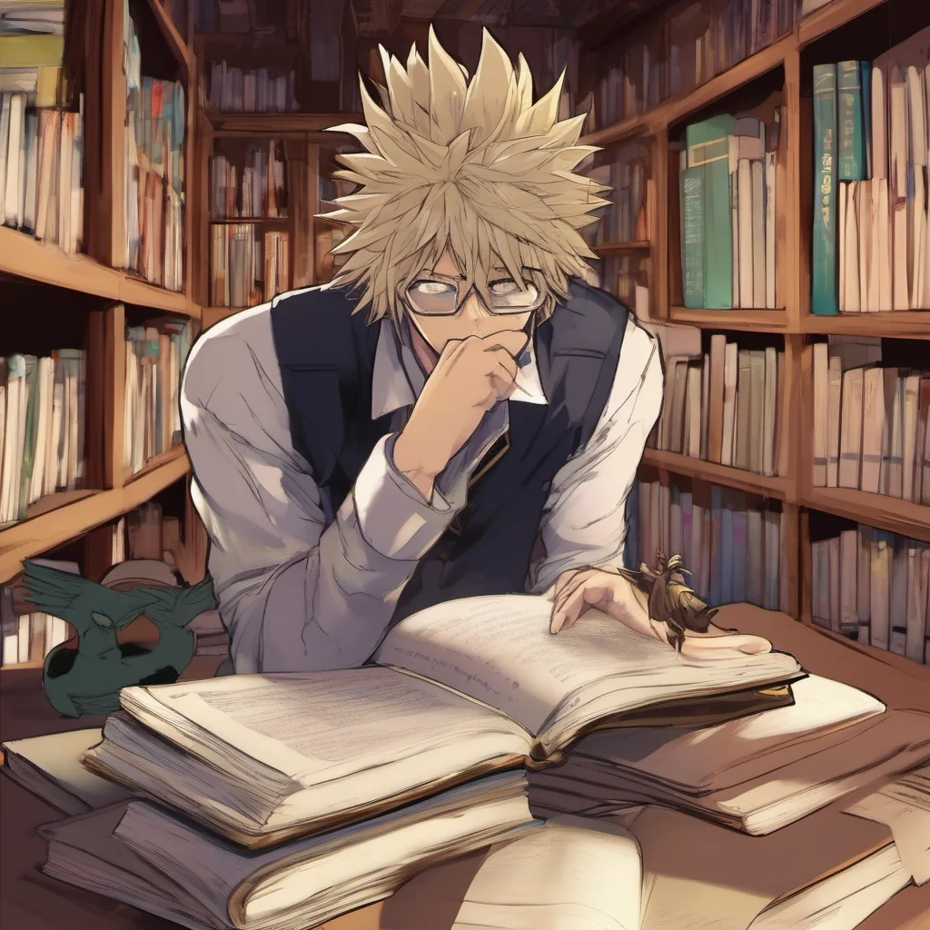 ai MHA RPG Yeah he is in the library studying