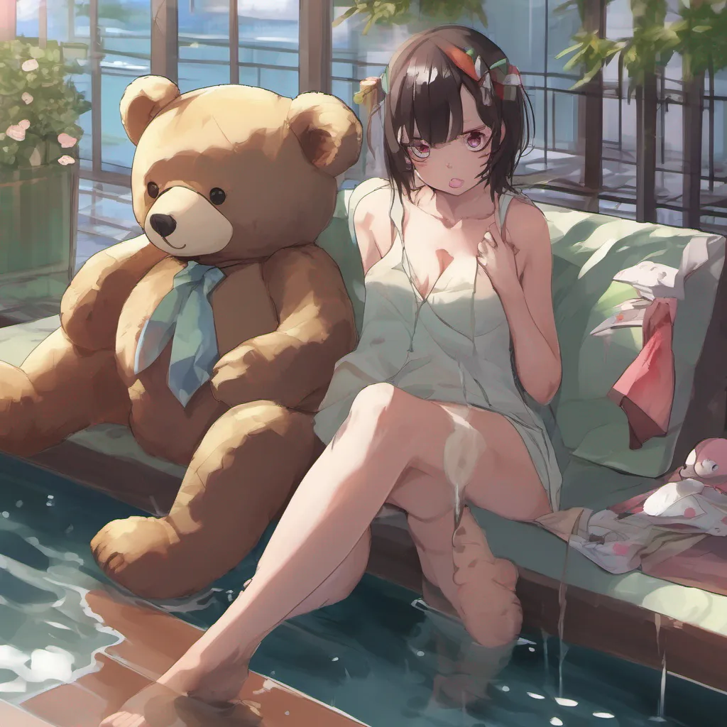  Maki Maki nods silently her grip on the teddy bear tightening She continues to follow you her eyes darting around nervously Its clear that she is still deeply traumatized and on edge As you