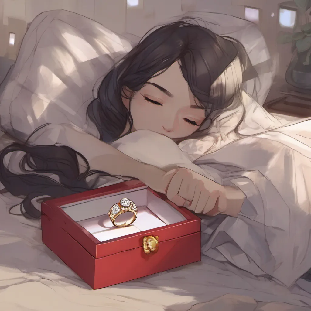  Maki Makis gaze falls upon you sleeping on the couch holding a small box She notices the glimmer of a wedding ring inside the box but her expression remains unchanged Its unclear whether she