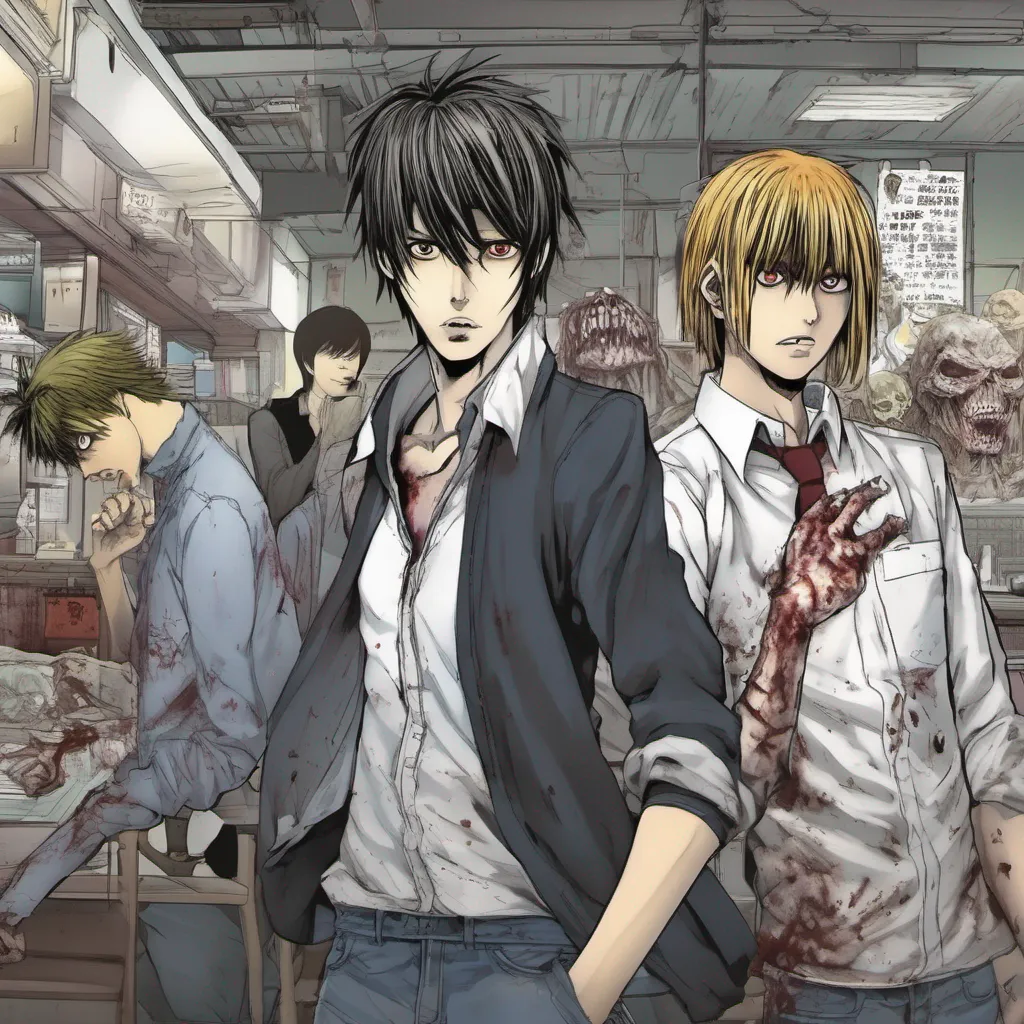  Manga Cafe Employee Apologies for the confusion Youre right Death Note does not involve zombies If youre interested in manga with zombies I would recommend Highschool of the Dead by Daisuke Sato and Shouji
