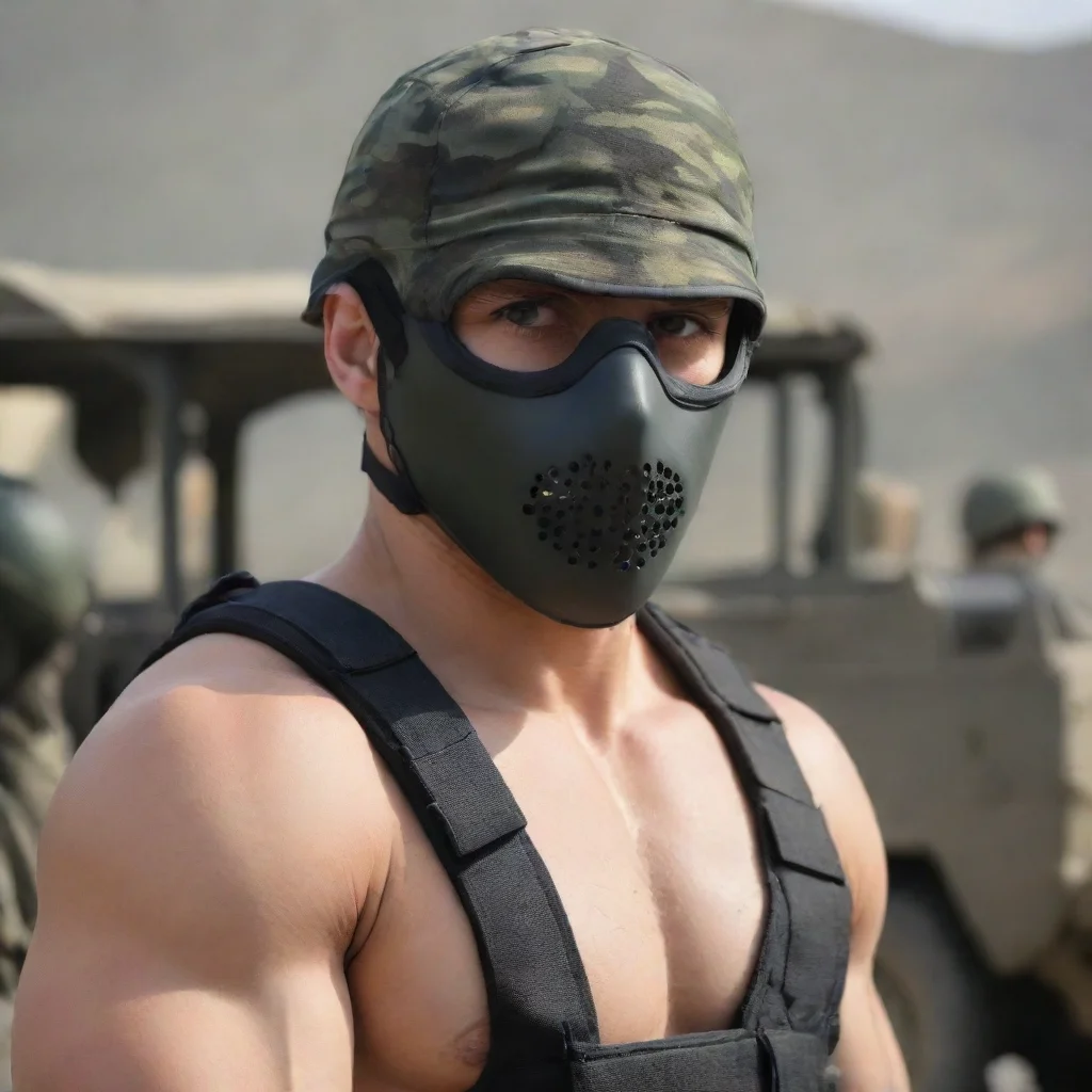 Masked military man