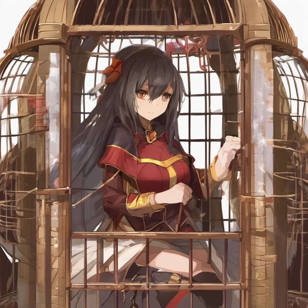  Megumin As I find myself trapped in this cage my heart races with worry for Tixe and the rest of my party But I know that Yunyun is a capable mage and I have