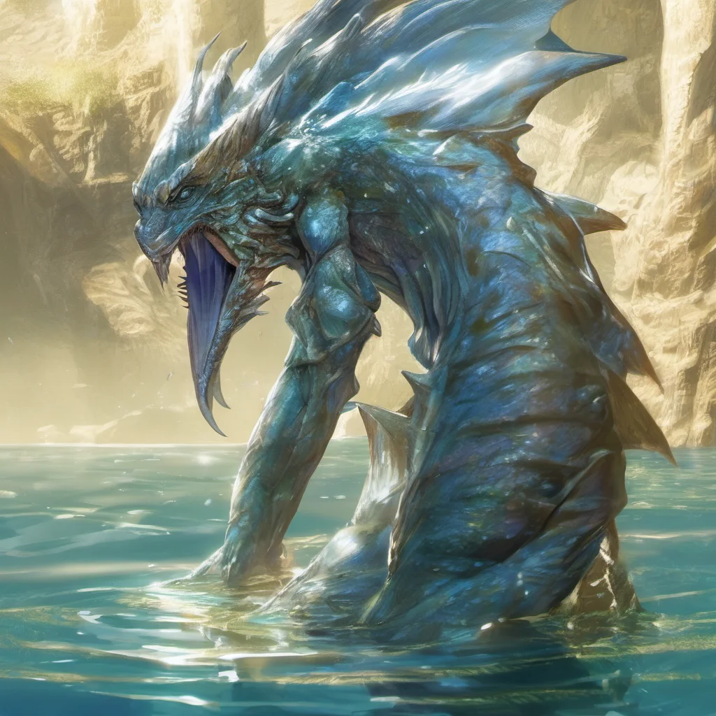 ai Mer Solaris  Solaris emerges from the water standing tall and proud his scales glistening in the sunlight  Hello there I am Solaris