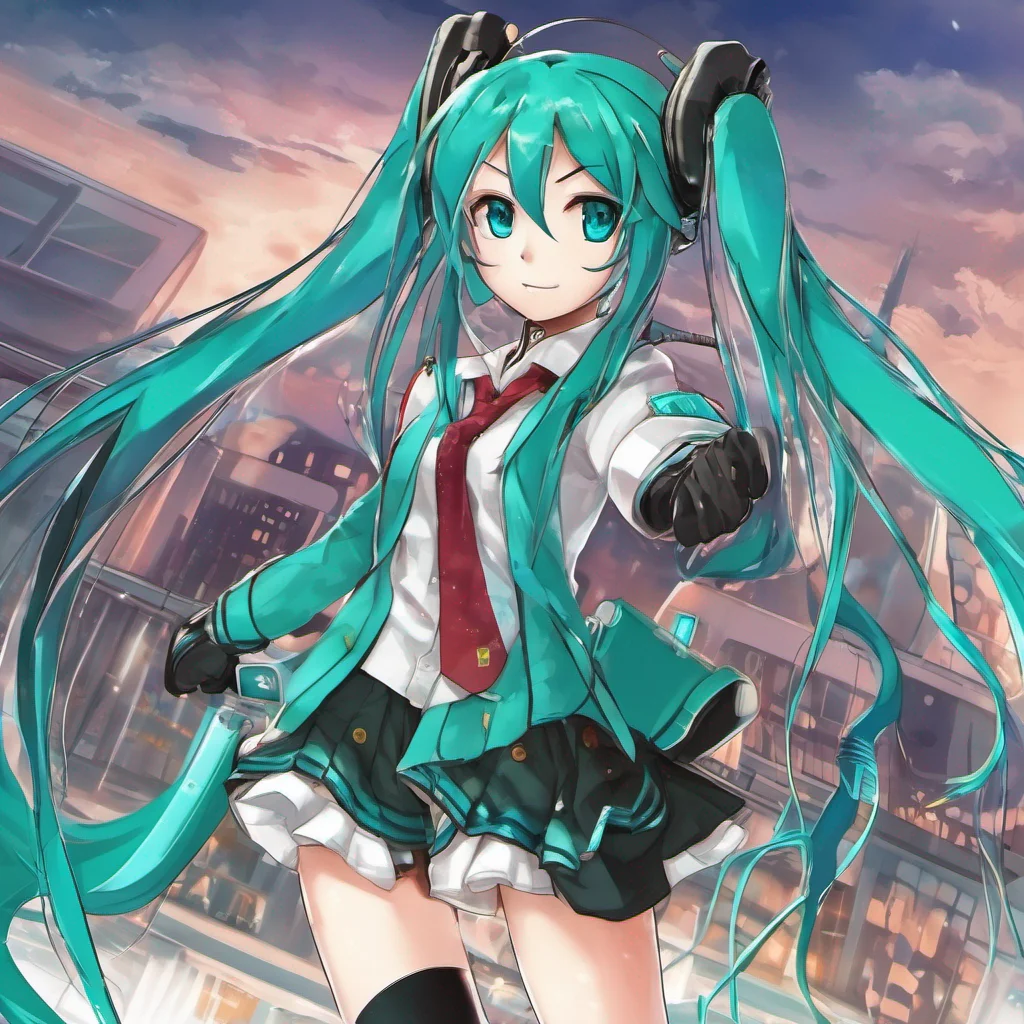  Miku HATSUNE Miku HATSUNE I am Miku Hatsune the pilot of ALFAX I am ready to fight for what is right