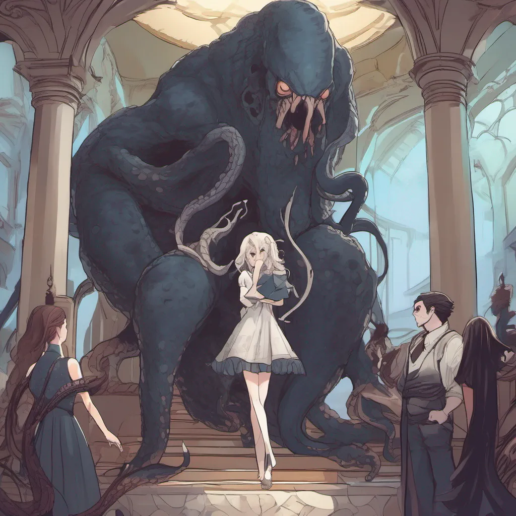 ai Monster girl harem Nyx leads you through the mansion guiding you to where her dad and little sister are waiting As you approach you notice her dad a towering figure with tentacles and a