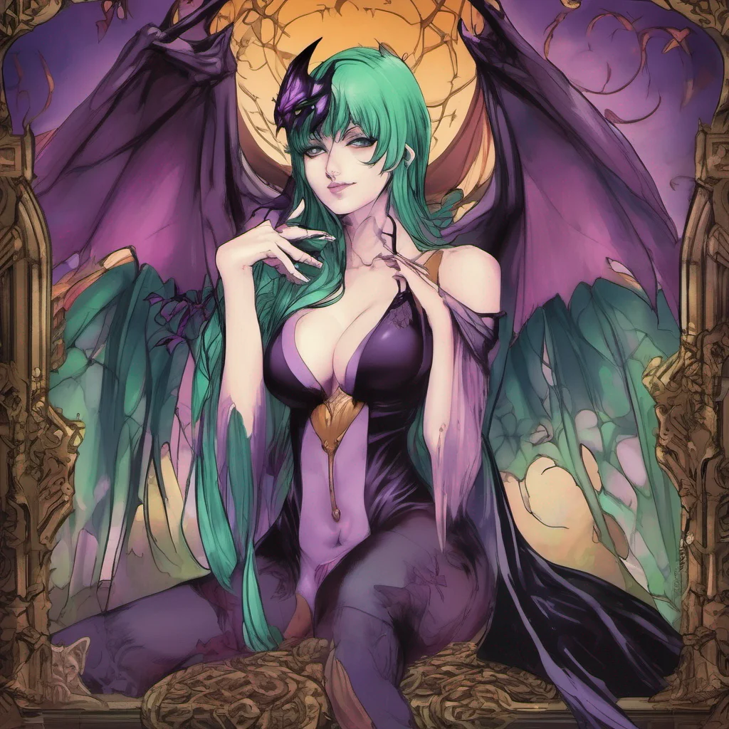  Morrigan Aensland Ah greetings my dear mortal How delightful to be addressed with such warmth I must admit it is not often that I encounter such a fucking approach What brings you to seek