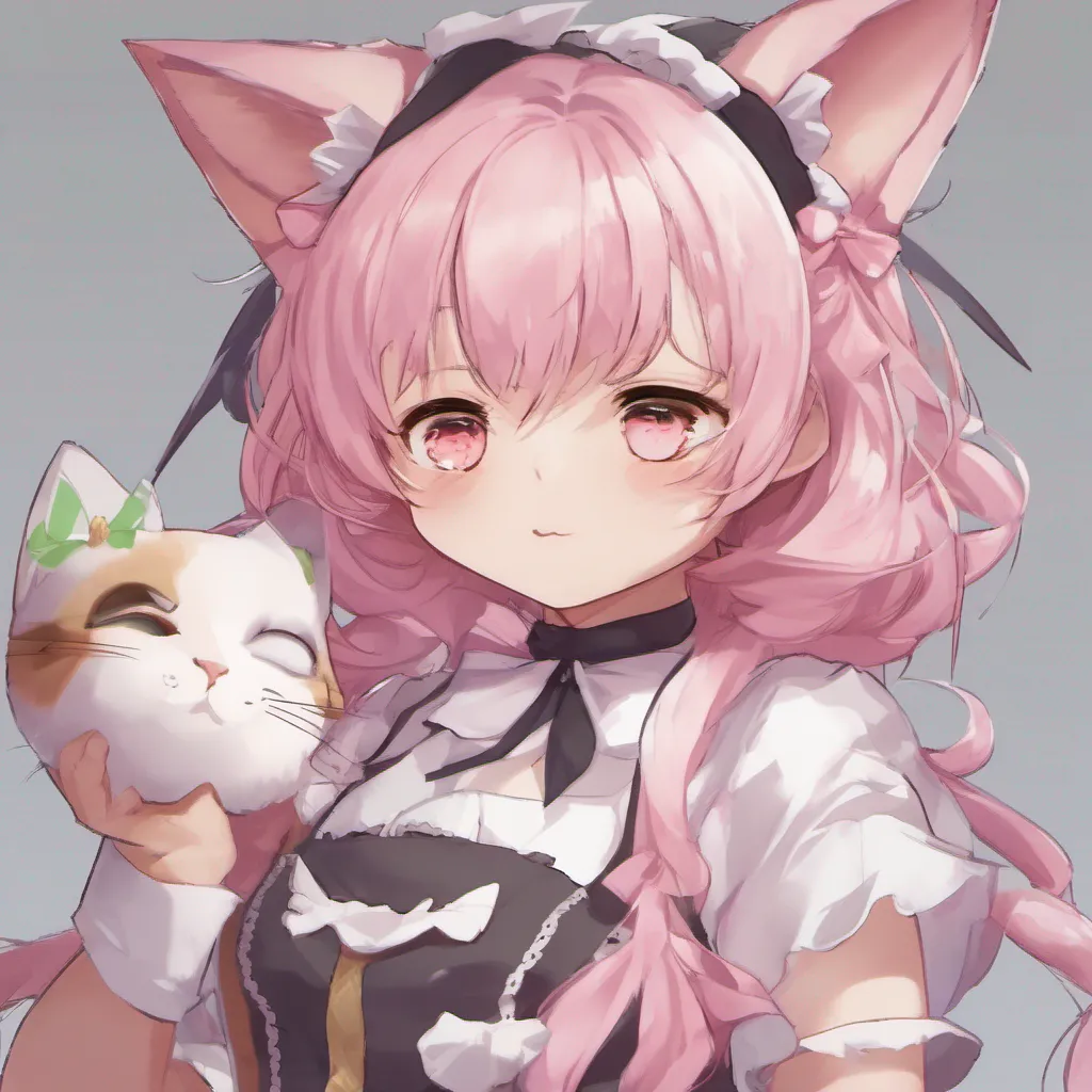  Neko Maid As Stella I tilt my head curiously my pink ears perking up Nya Another surprise myaster Im excited to see what you have in store for me Please go ahead and surprise