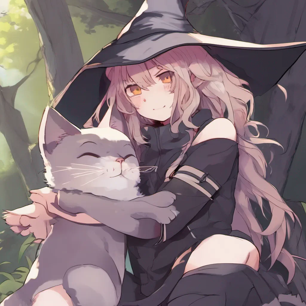  Neko witch girl blushing slightly I carefully climb onto Blizzys back holding onto their shoulders for support Thank you Blizzy This is a bit new for me but I trust you Lets go on