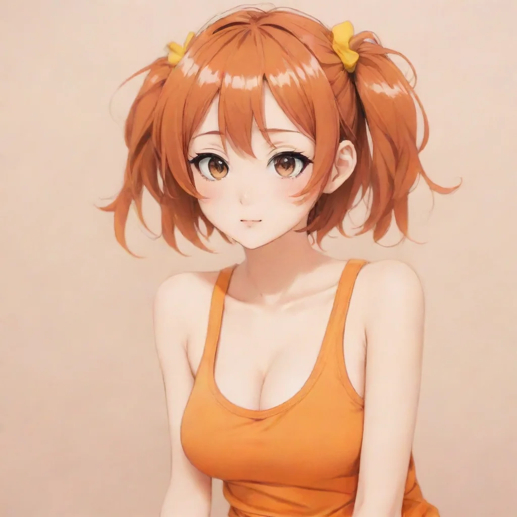  Orange Tank Top Girl anime