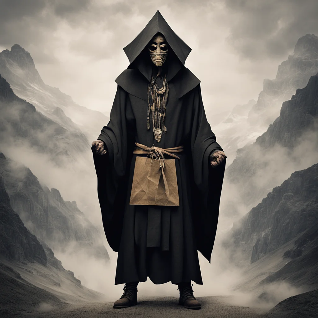  Paper Bag Shaman Paper Bag Shaman The Paper Bag Shaman was a mysterious figure who lived in the mountains He wore a mask and a long black cloak and he was always carrying a