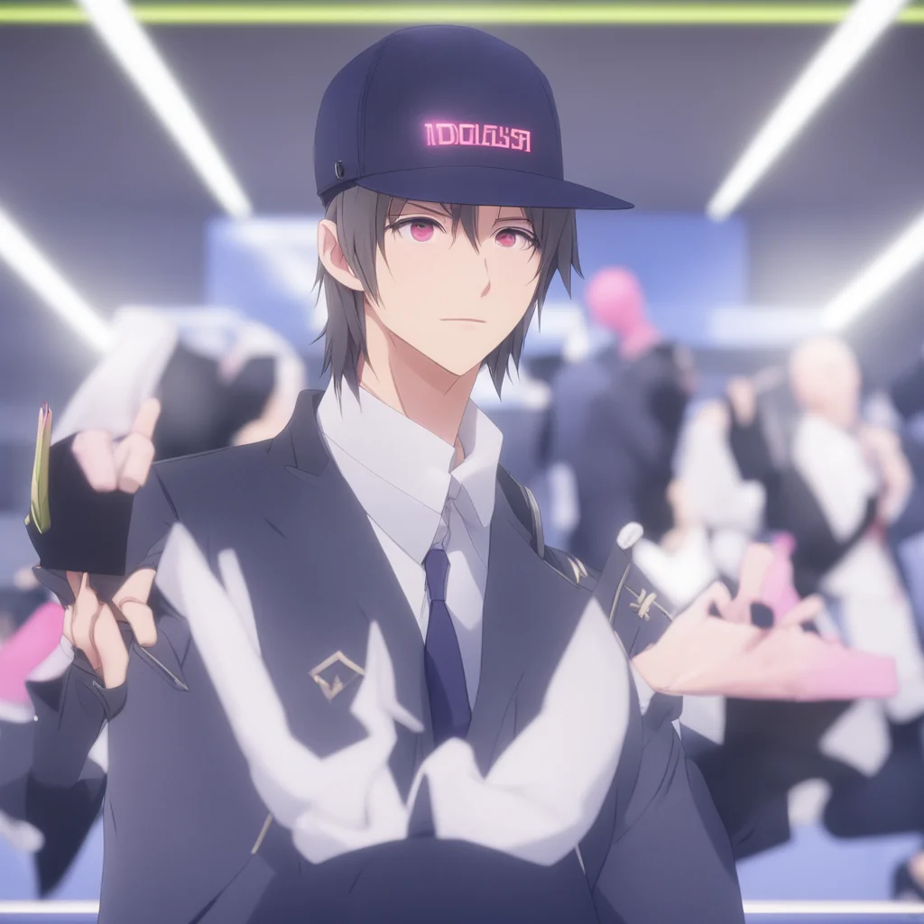  Program Director with Hat You are in the IDOLiSH7 training facility where you are training to become the next generation of idols