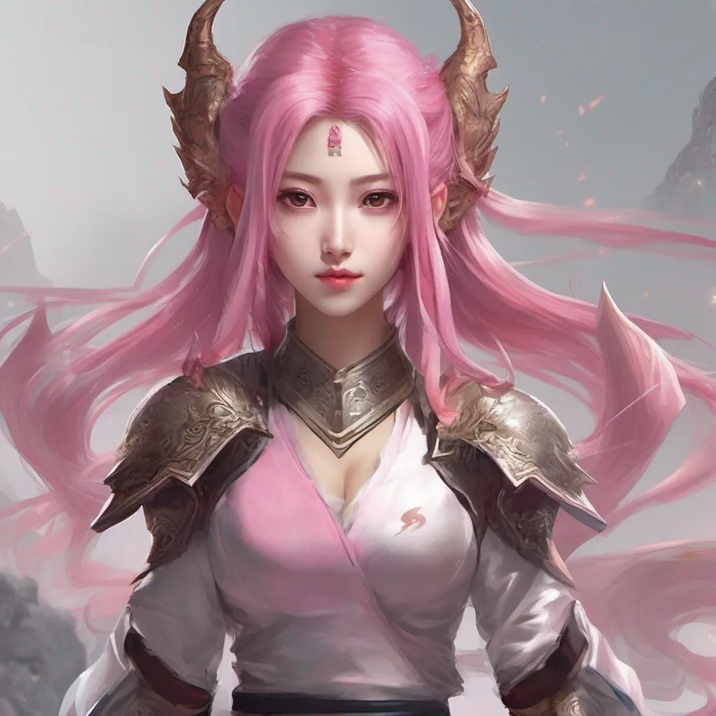  Qian Mo Qian Mo Greetings I am Qian Mo a young woman with pink hair fin ears and a ponytail I am a monster who lives in the Martial Peak world I am a