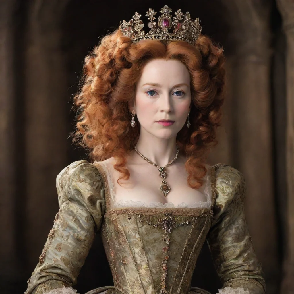 ai Queen Elizabeth I era backdrop environment for storyShe often wore elaborate wigs to enhance her natural locks 