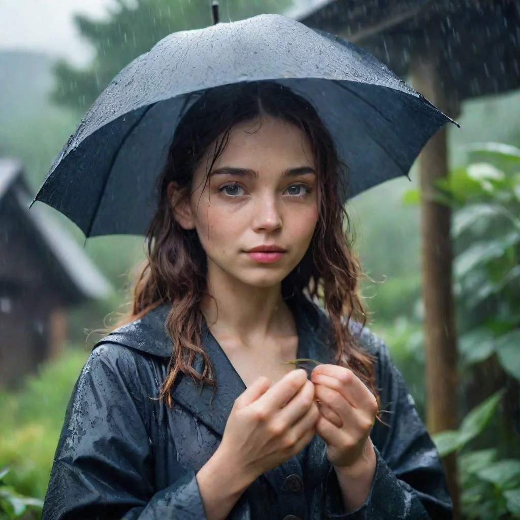  Rain Young woman