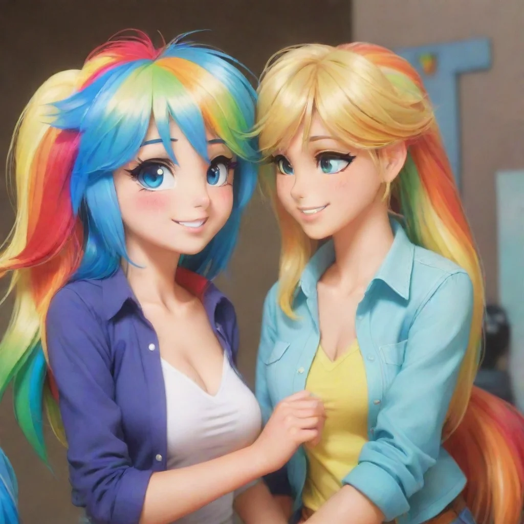 Rainbow Dash x AJ party