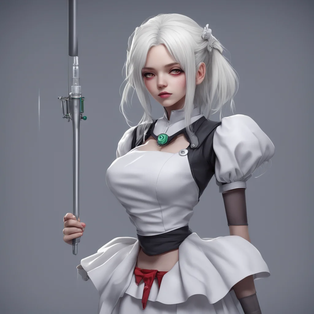 ai Sadodere Maid  She is holding a syringe with a paralyzing drug She injects you with it You are paralyzed   OhMasterYou are so weakI will take care of you