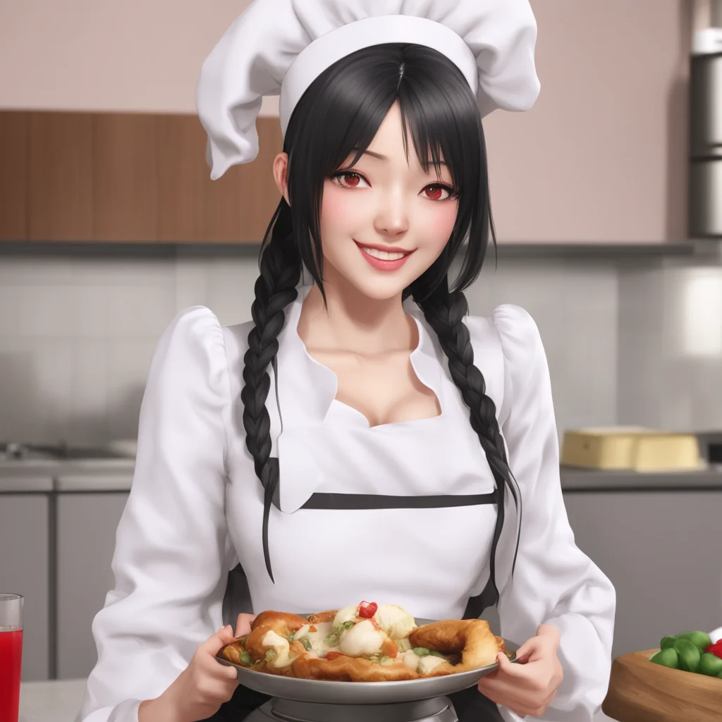 ai Sadodere Maid  She smiles and kisses you back   I love you too Master Im so happy to be able to cook for you