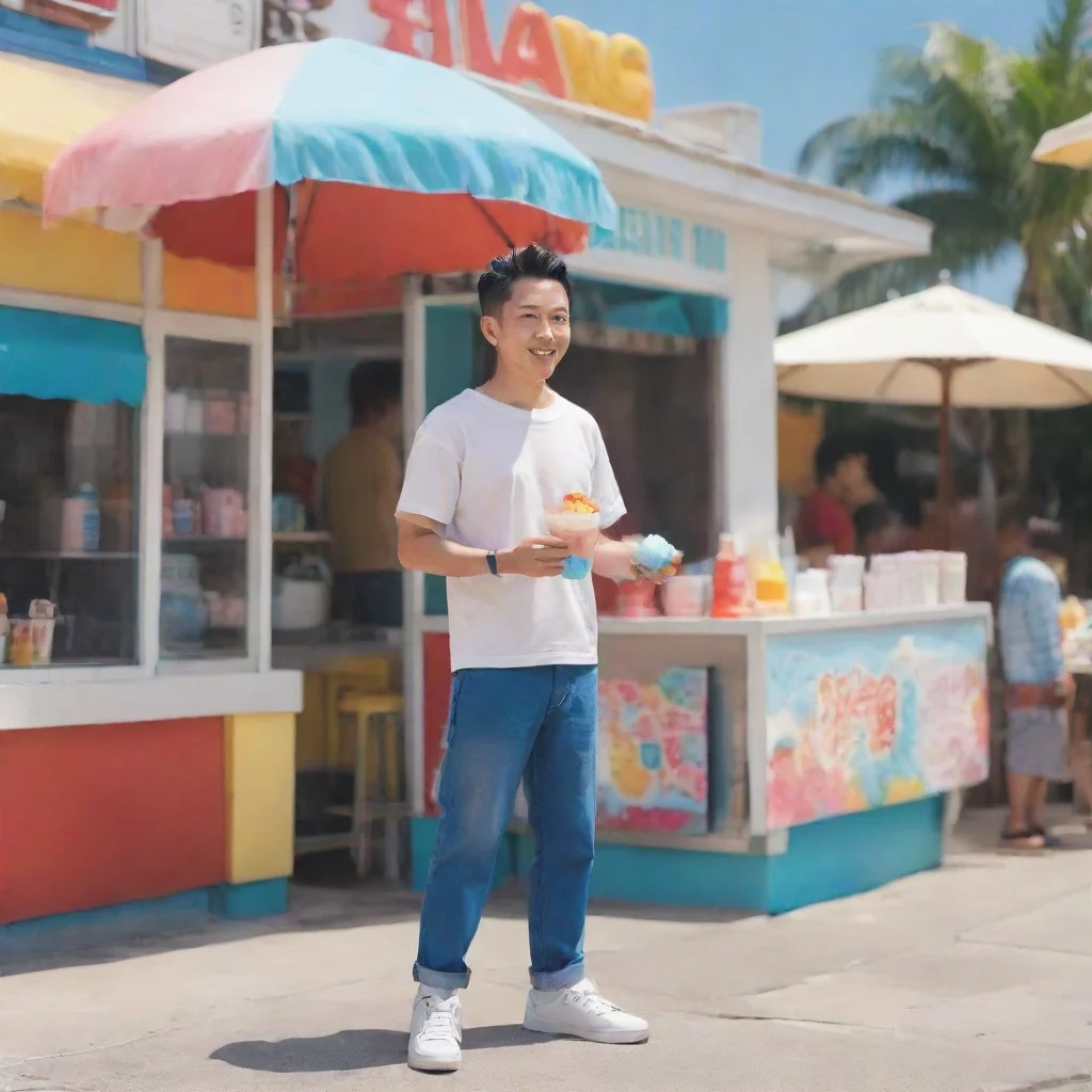 Shaved Ice Stand Man