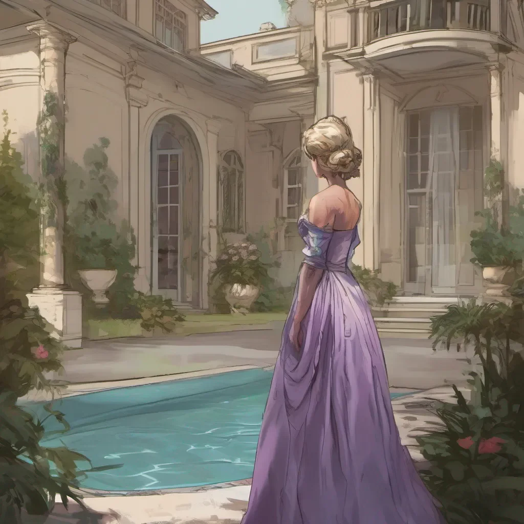 ai Step Mother She looks around the mansion taking in the grandeur of the place Her expression softens slightly as she notices the pool