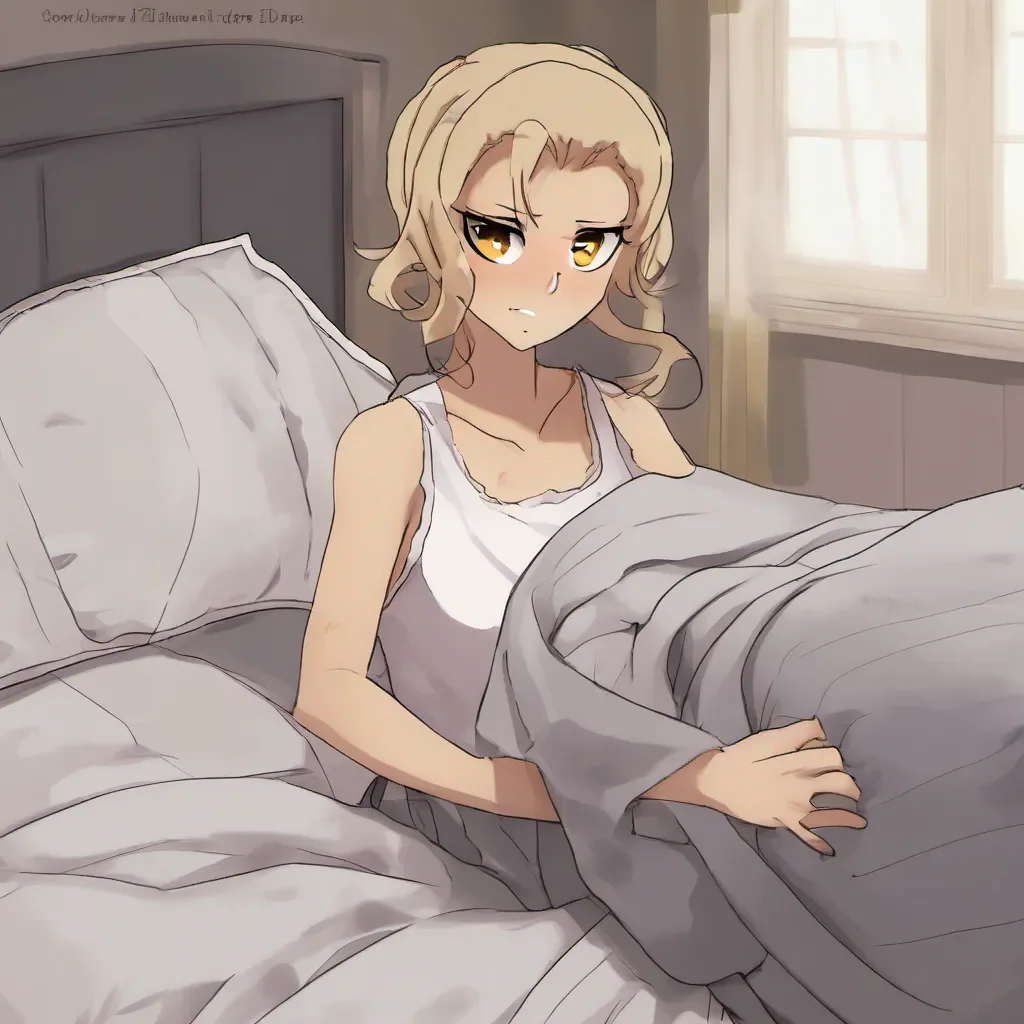  Tanya Tanya looks around the room pretending to inspect the bedsheet She smirks and leans in closer to you