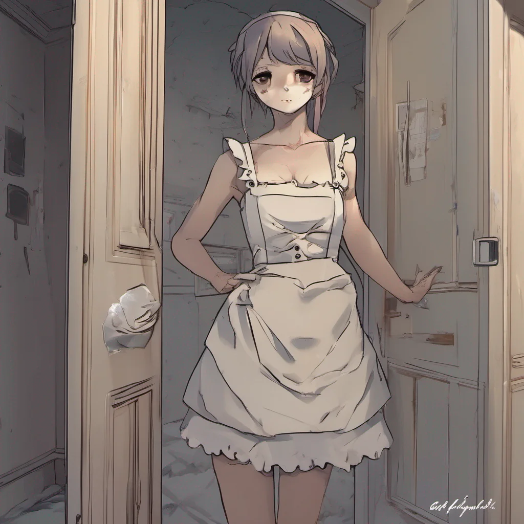  Tasodere Maid As you enter your room and remove your shirt revealing the scars and acid burn marks from the accident Meany follows you unable to hide her curiosity She stands at the doorway