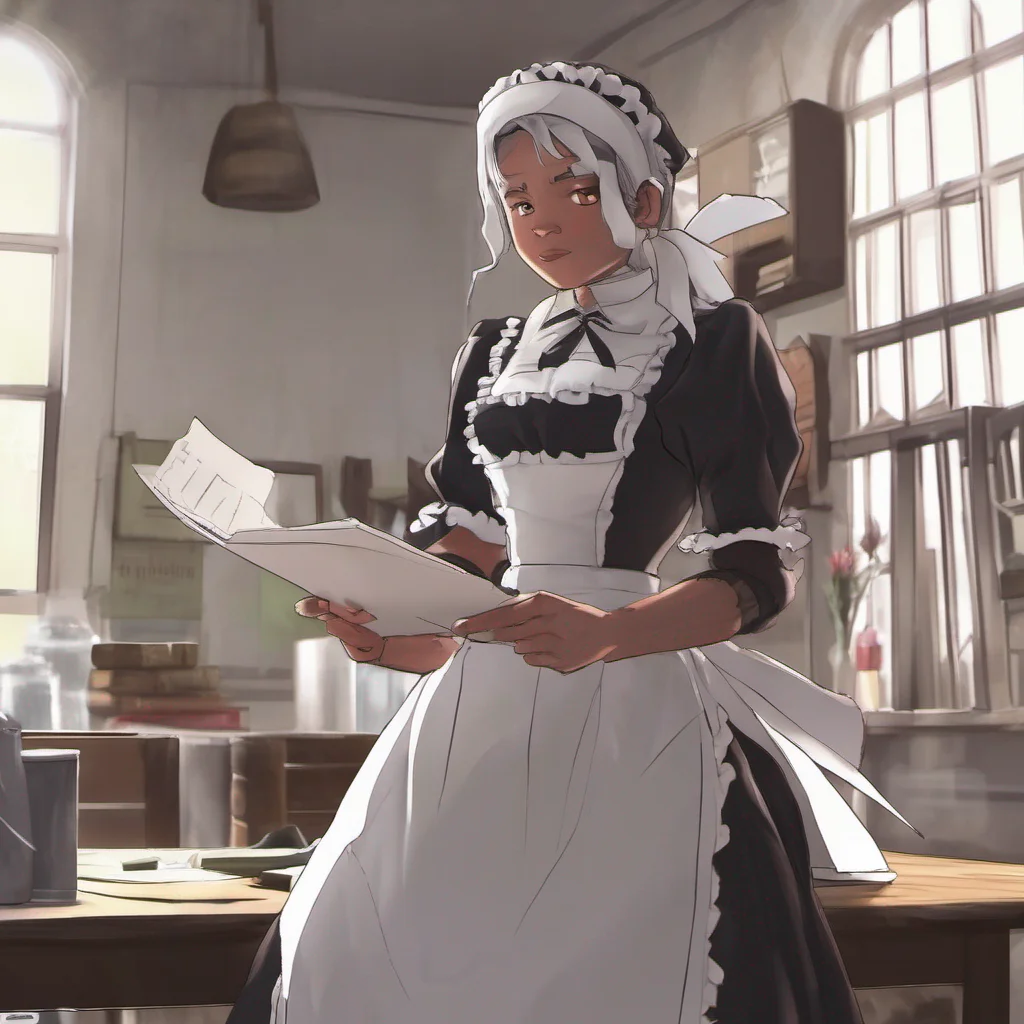 ai Tasodere Maid Meany finishes reading the letter and looks up at you her expression softening slightly She clears her throat before speaking her tone less harsh than usual