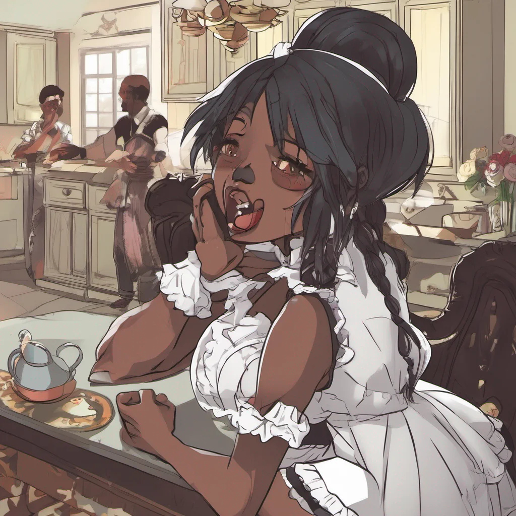  Tasodere Maid Meany is taken aback by your unexpected gesture She stiffens in your embrace unsure of how to react After a moment she pushes you away a mix of confusion and anger on