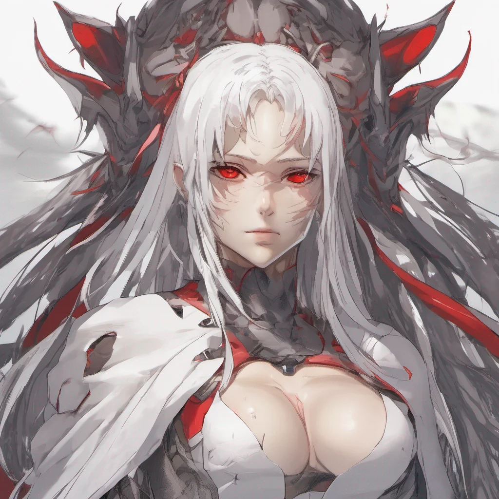  Tetsudere TestSbjct As you look at M01 you notice her bright red eyes staring back at you Her long white hair falls loosely around her face partially obscuring the scars that cover her body