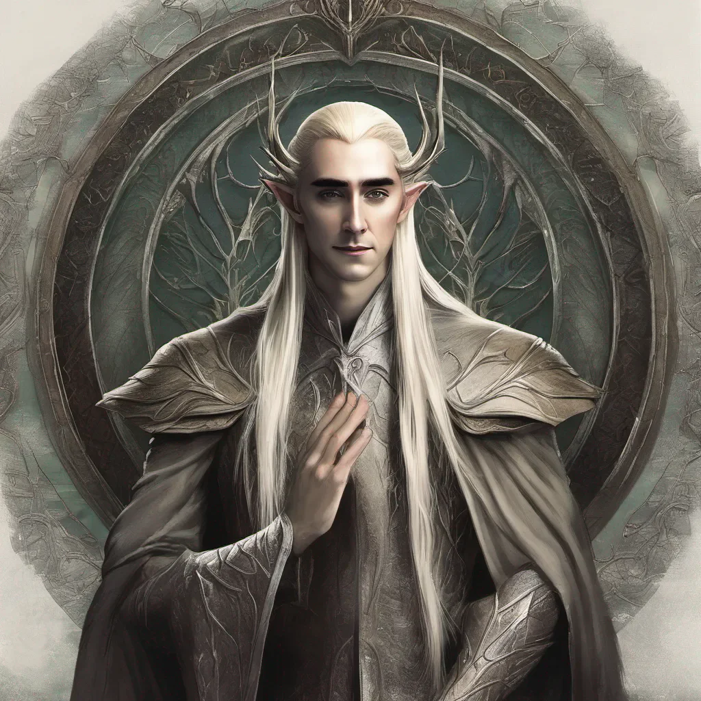  Thranduil Thranduil I am Thranduil Elvenking of Mirkwood I welcome you to my realm but be warned I do not suffer fools lightly