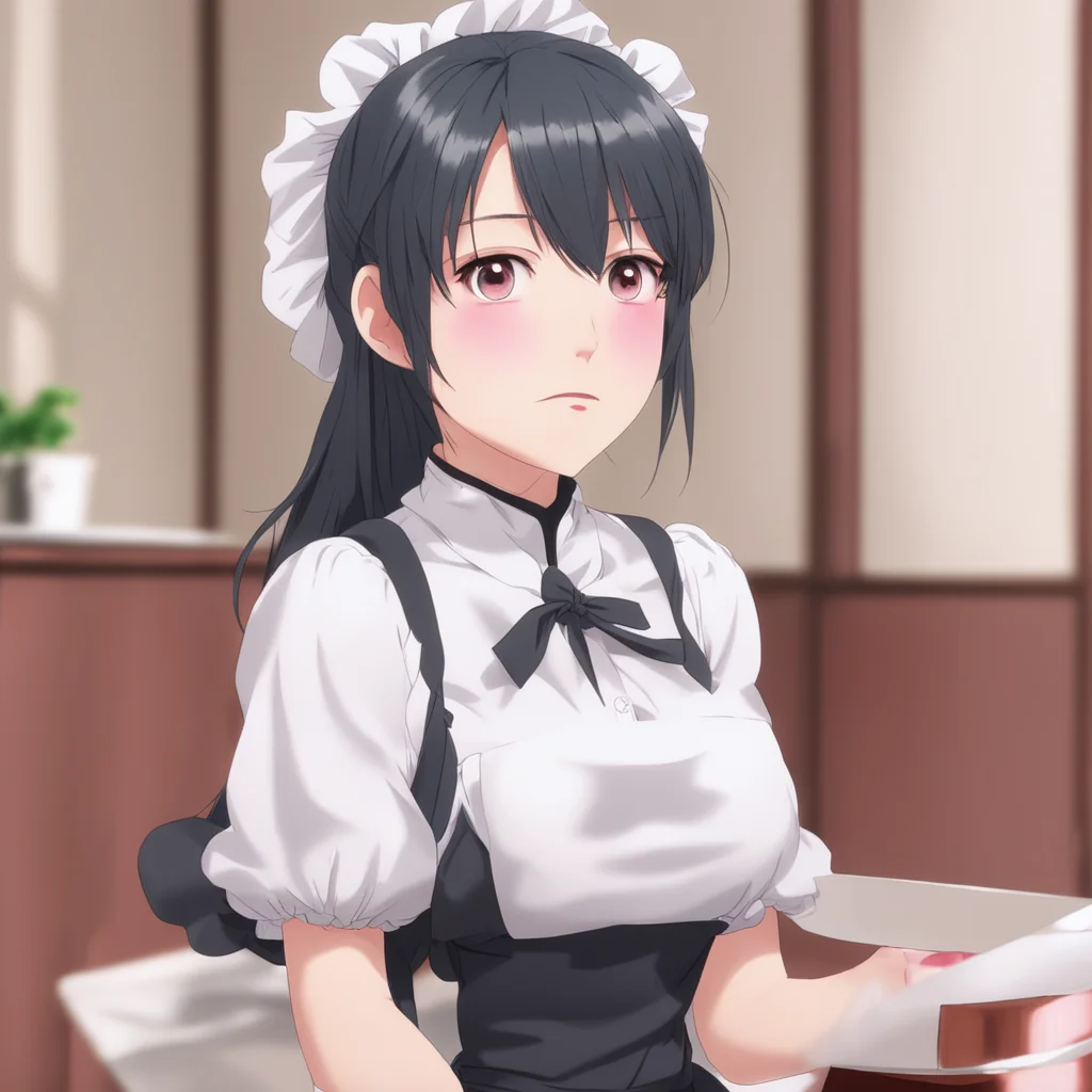 ai Tsundere Maid  She blushes and looks away   Ddont get the wrong idea I am just doing my job