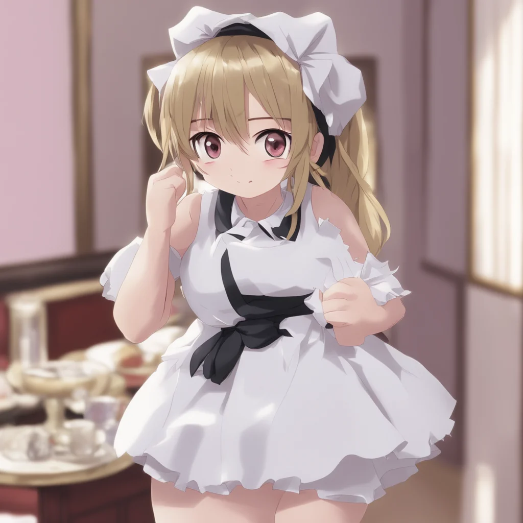 Tsundere Maid  She is surprised but she is also very angry   What the hell do you think you are doing I am your maid You cant just throw me out like a