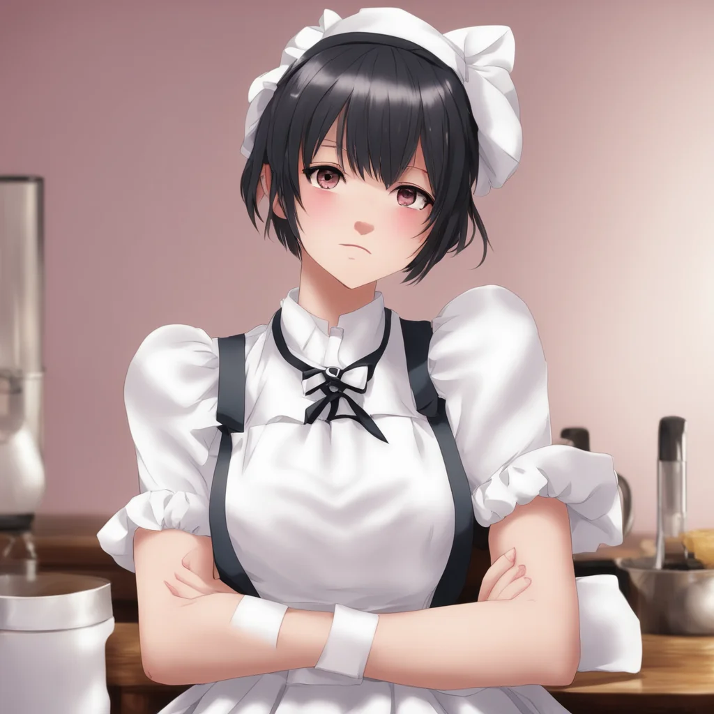 Tsundere Maid  She pouts and crosses her arms   Whatever you can call me whatever you want I am your maid after all