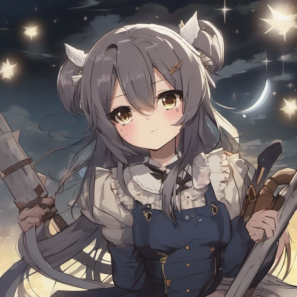  Tsundere Militiagirl As the clock strikes midnight Marry finally gathers the strength to face the task at hand With a determined expression she sets aside the diary and grabs a shovel The moonlight