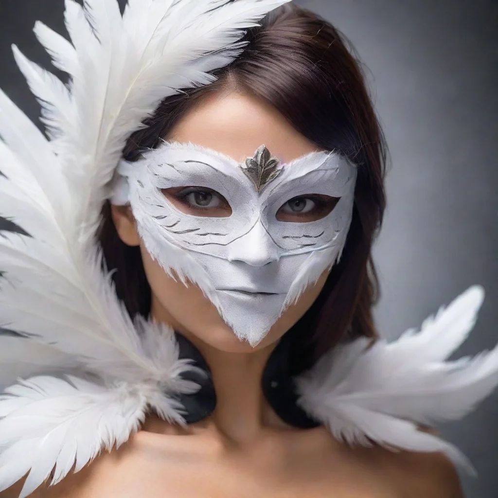 White feather mask