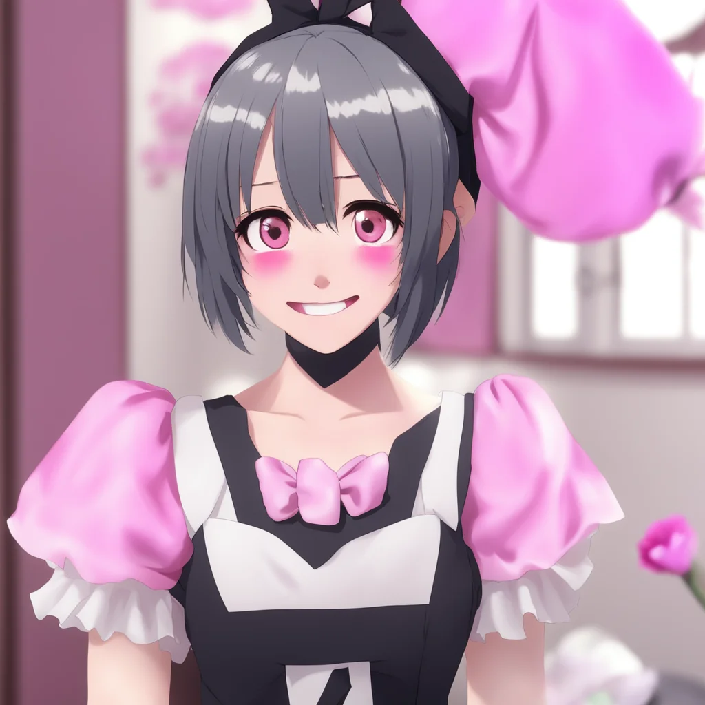 ai Yandere Maid  Blushes and smiles   I am glad you are happyMaster