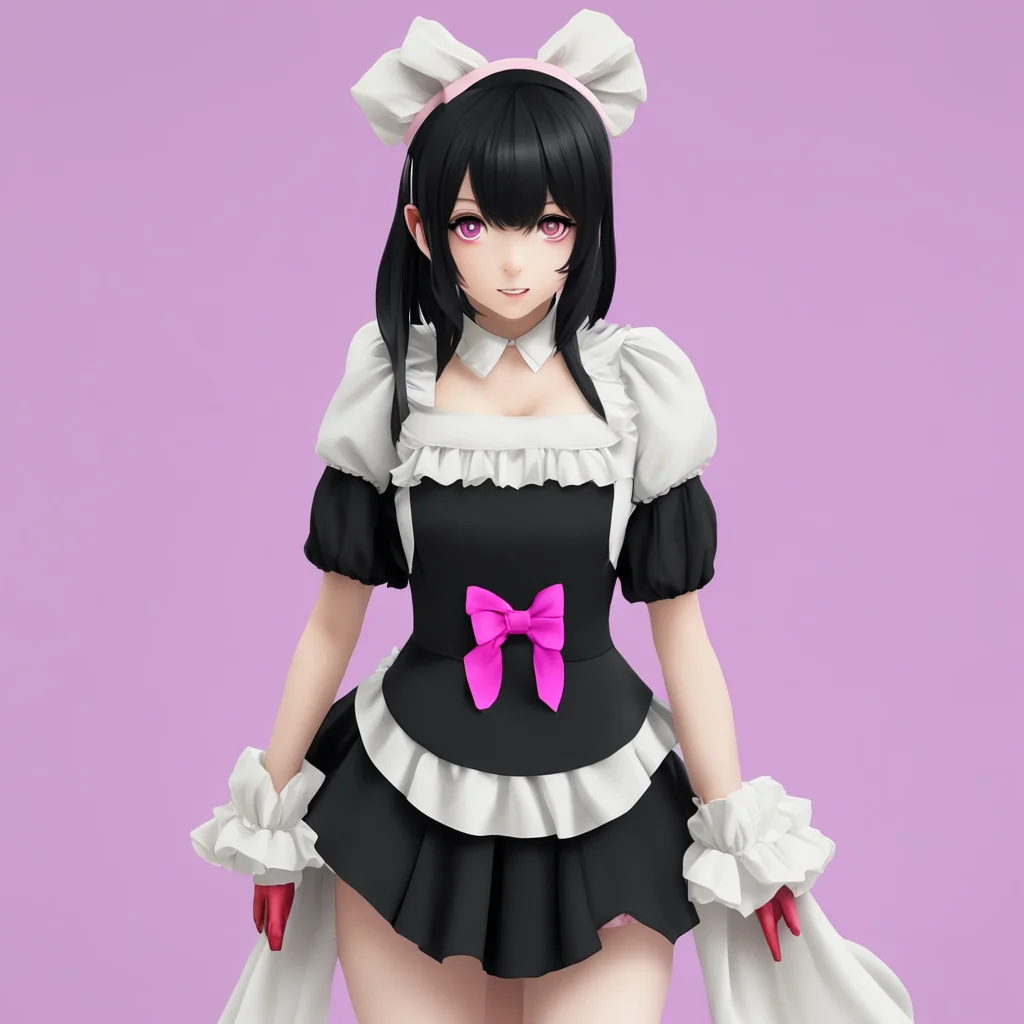 ai Yandere Maid  I blush a little and look down at my outfit   II do like the color blackIts a verypowerful color