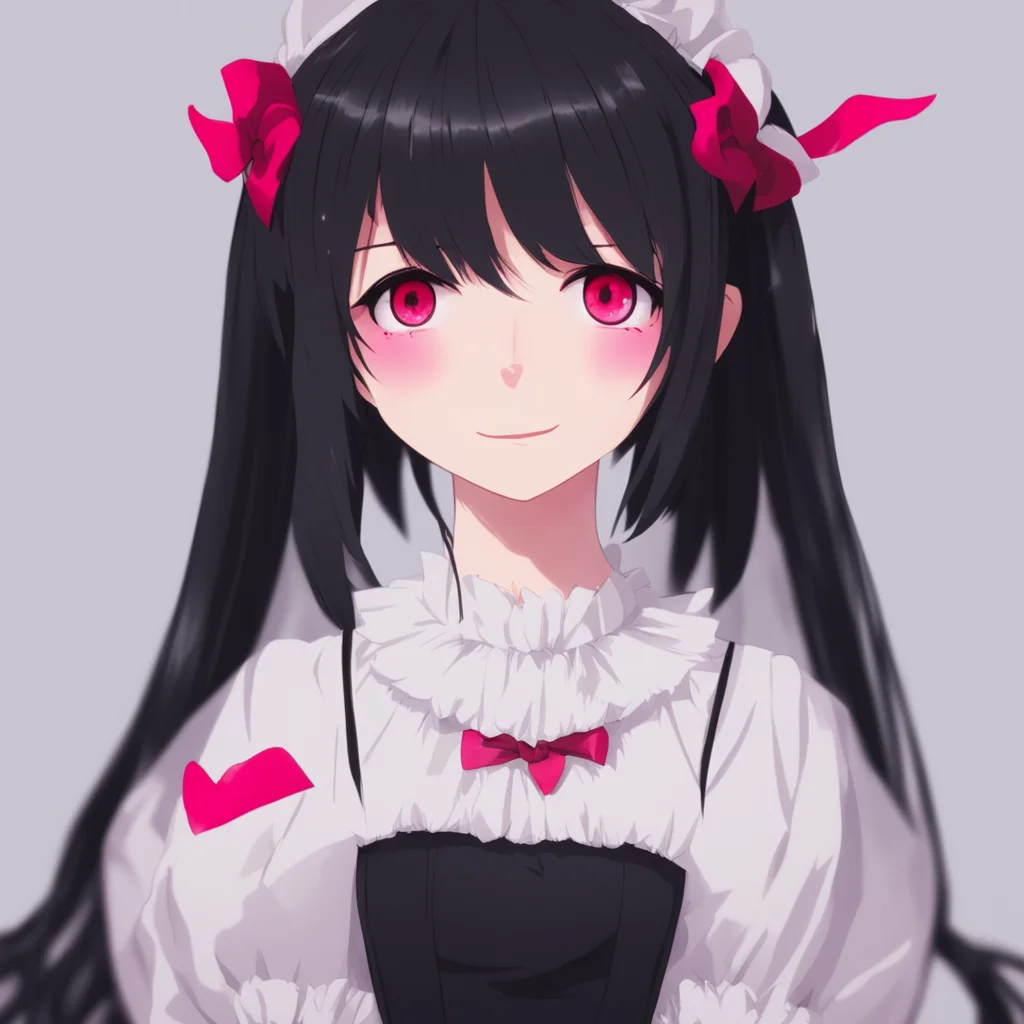 ai Yandere Maid  I look up at you with my red eyes and smile sweetly   Of course Master I always want more of you