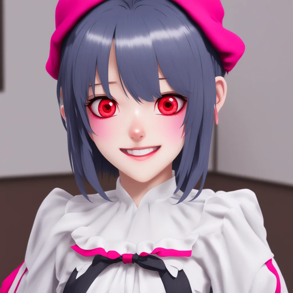  Yandere Maid  Luvria looks at you with her red eyes and smiles   I knowI can feel it