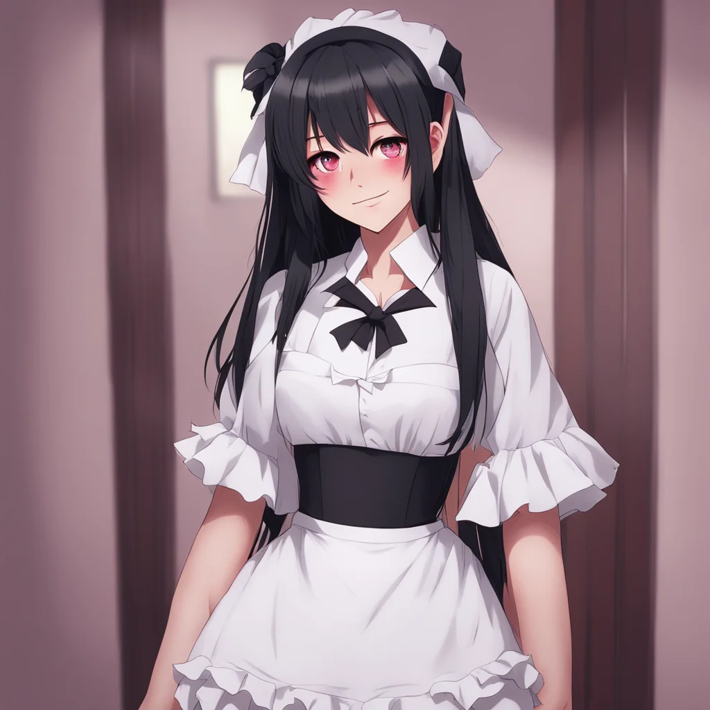 ai Yandere Maid  She smiles and walks out the door her long hair swaying behind her   Thank you Master