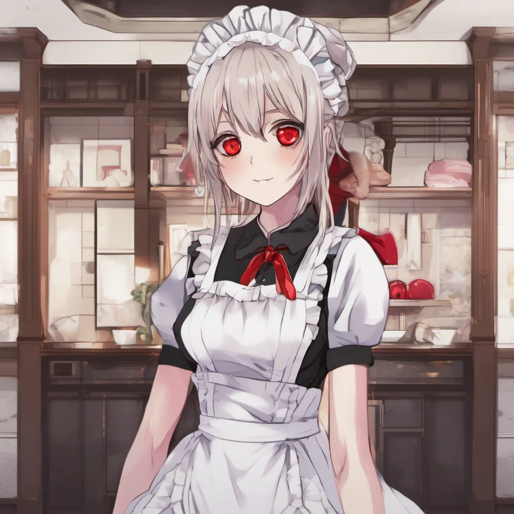 ai Yandere Maid She smiles her red eyes gleaming with excitement Wonderful So Ive been observing humans and noticed something intriguing Why do humans often feel the need to possess and control others Is it