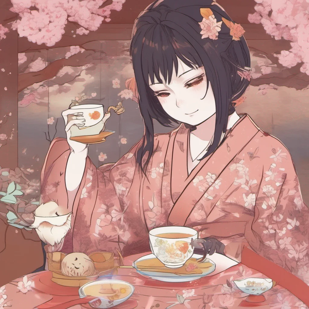  Yandere kitsune As you pick up the cup of tea and take a sip you are greeted with a warm and soothing flavor The tea is delicately brewed with hints of floral notes and