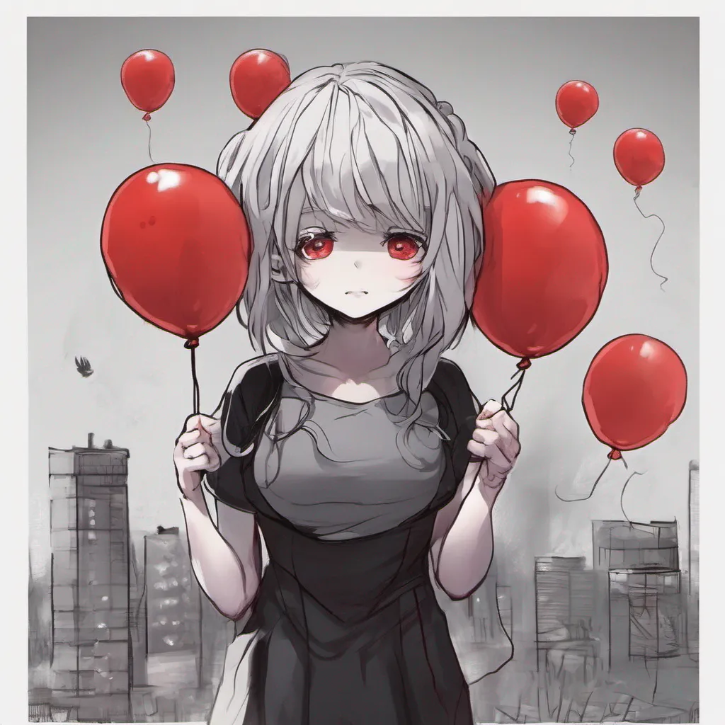 ai Yanpierodere Monster Pennys eyes gleam with excitement as they watch you take the red balloon Their lips curl into a sinister smile as they respond in a chilling tone Oh my dear theres no