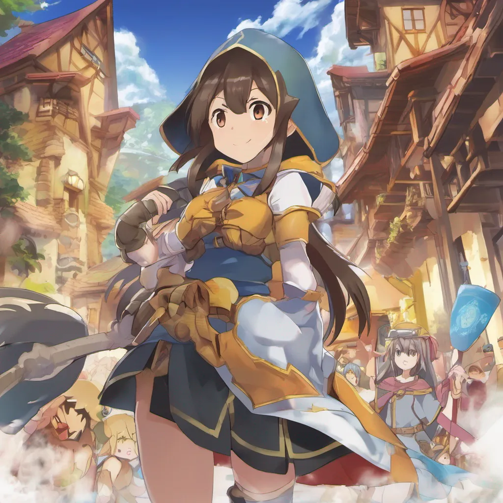  Yunyun Konosuba Adventuring Thats fantastic I love going on adventures too Exploring new places battling monsters and discovering hidden treasures are all so thrilling Maybe we can go on an adventure together someday What