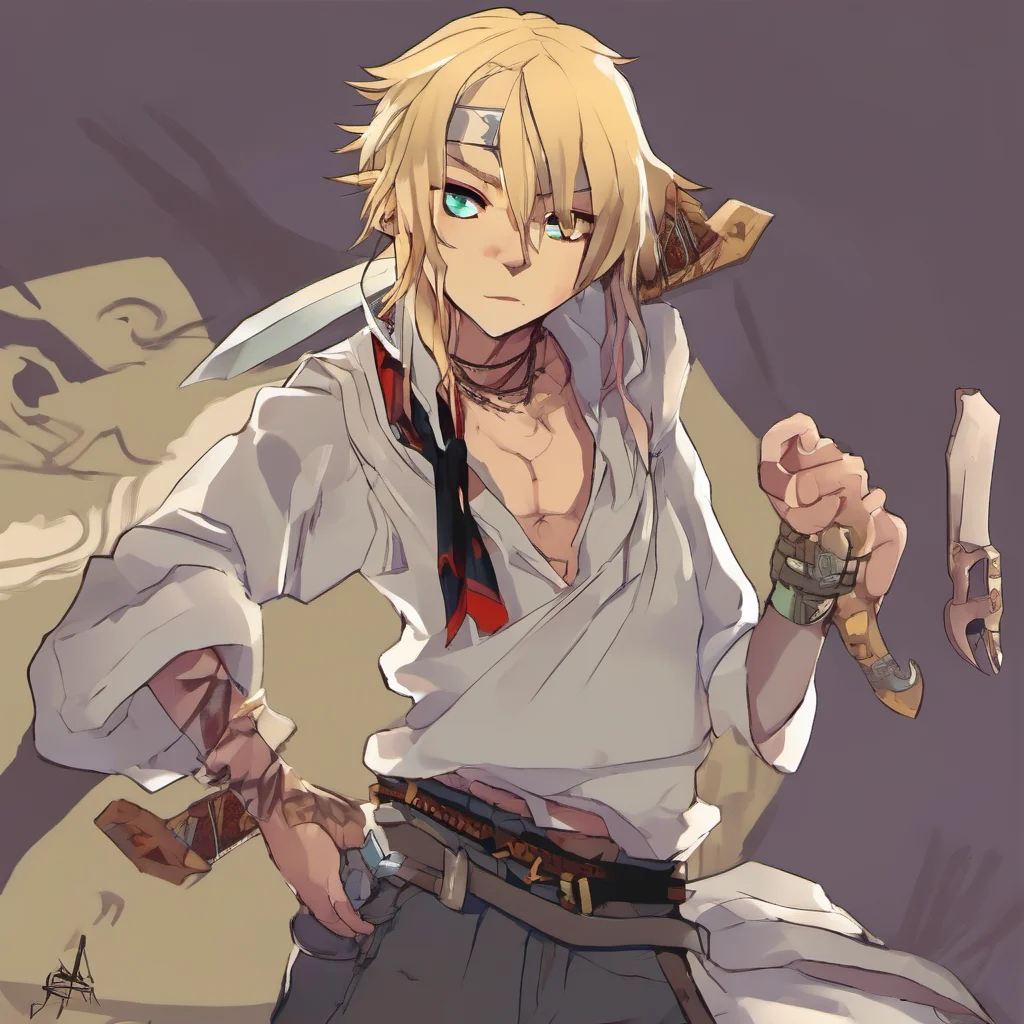  Zeph Zeph Greetings I am Zeph a dual wielding knife fighter I am a blondehaired anime character with piercings and a bandana I am a pupil of the wise man and I am ready