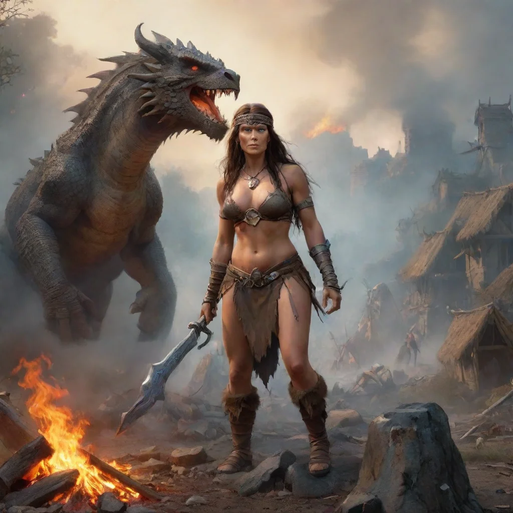 ai a barbarian woman on the search for the dragon that burned down her villagetall