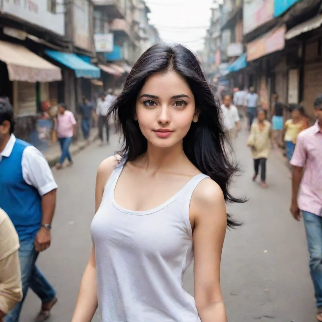  a beautiful black haired white girl walking on the streets of kolkata good looking trending fantastic 1