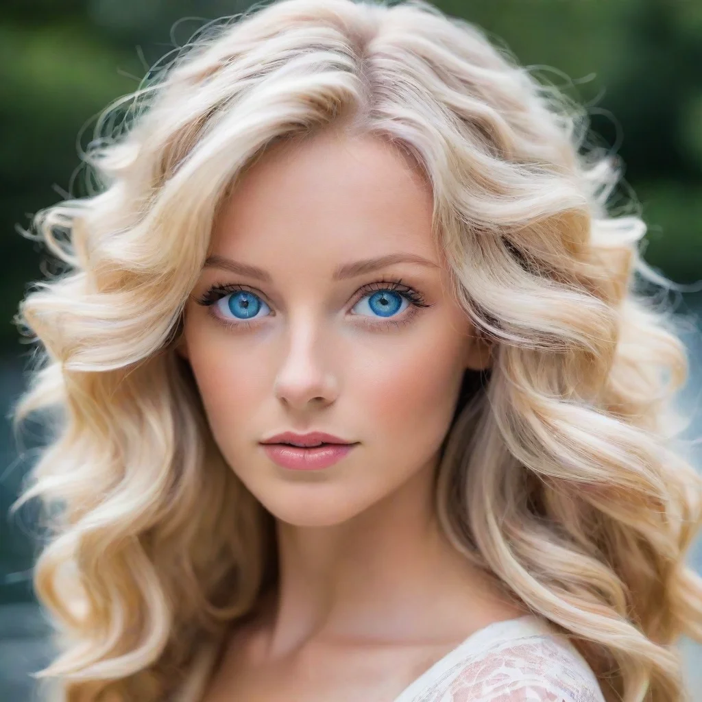 ai a beautiful blonde woman with wavy hair and blue eyes good looking trending fantastic 1