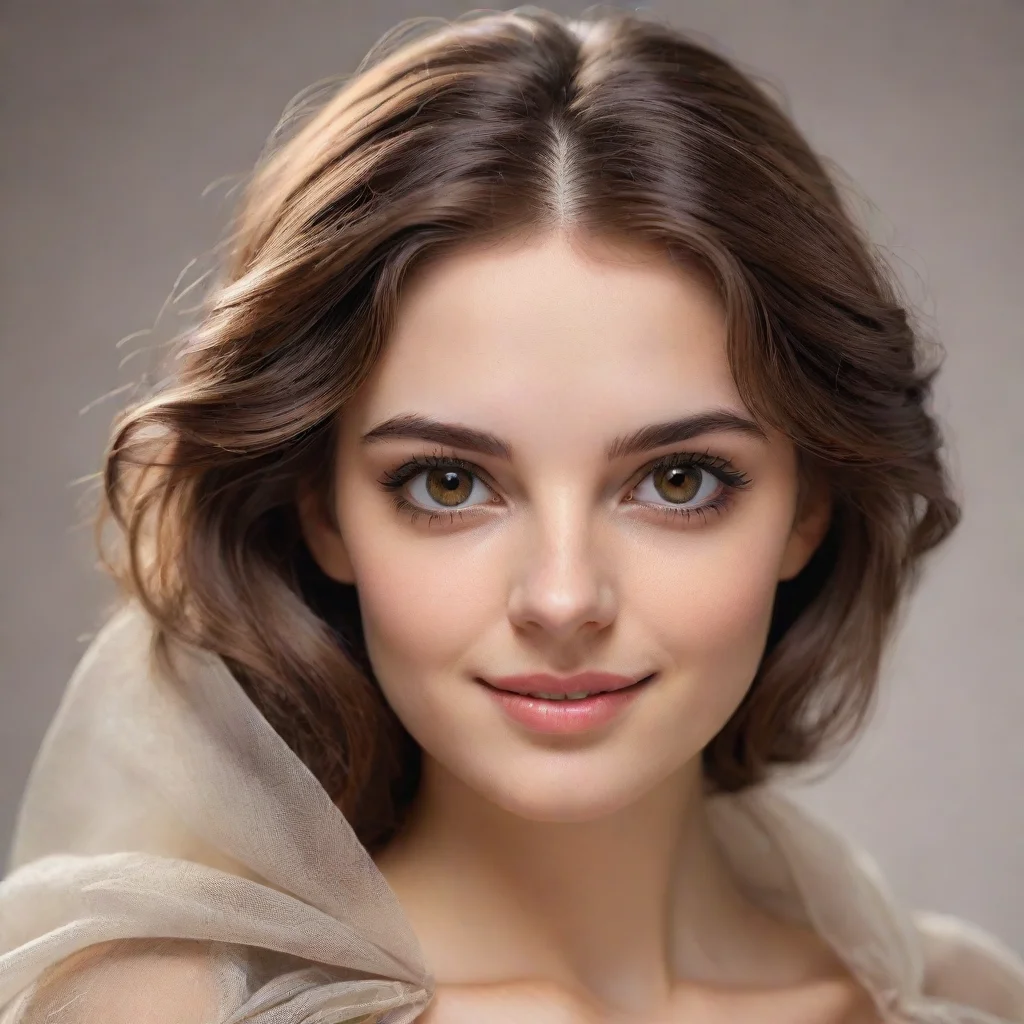 ai a beautiful brown haired woman in a sheer cape face of a woman with brown eyesthe face of a person highly realistic deta